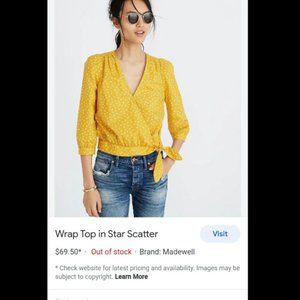 Madewell wrap Top blouse star scatter size Medium